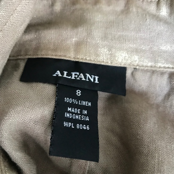 Alfani Gold Metallic Linen Crop Jacket - Picture 4 of 5